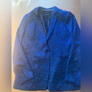 Stunning Blue Leopard Jacket Boyfriend fit